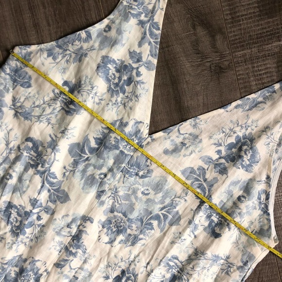 Reformation Monique Linen Dress in Teacup Blue Floral XL - Picture 8 of 12